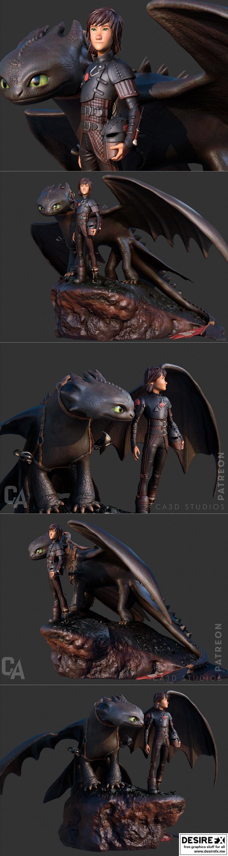 Desire FX 3d models | Ca 3d Studios – Toothless Hiccup – 3D Print Model STL