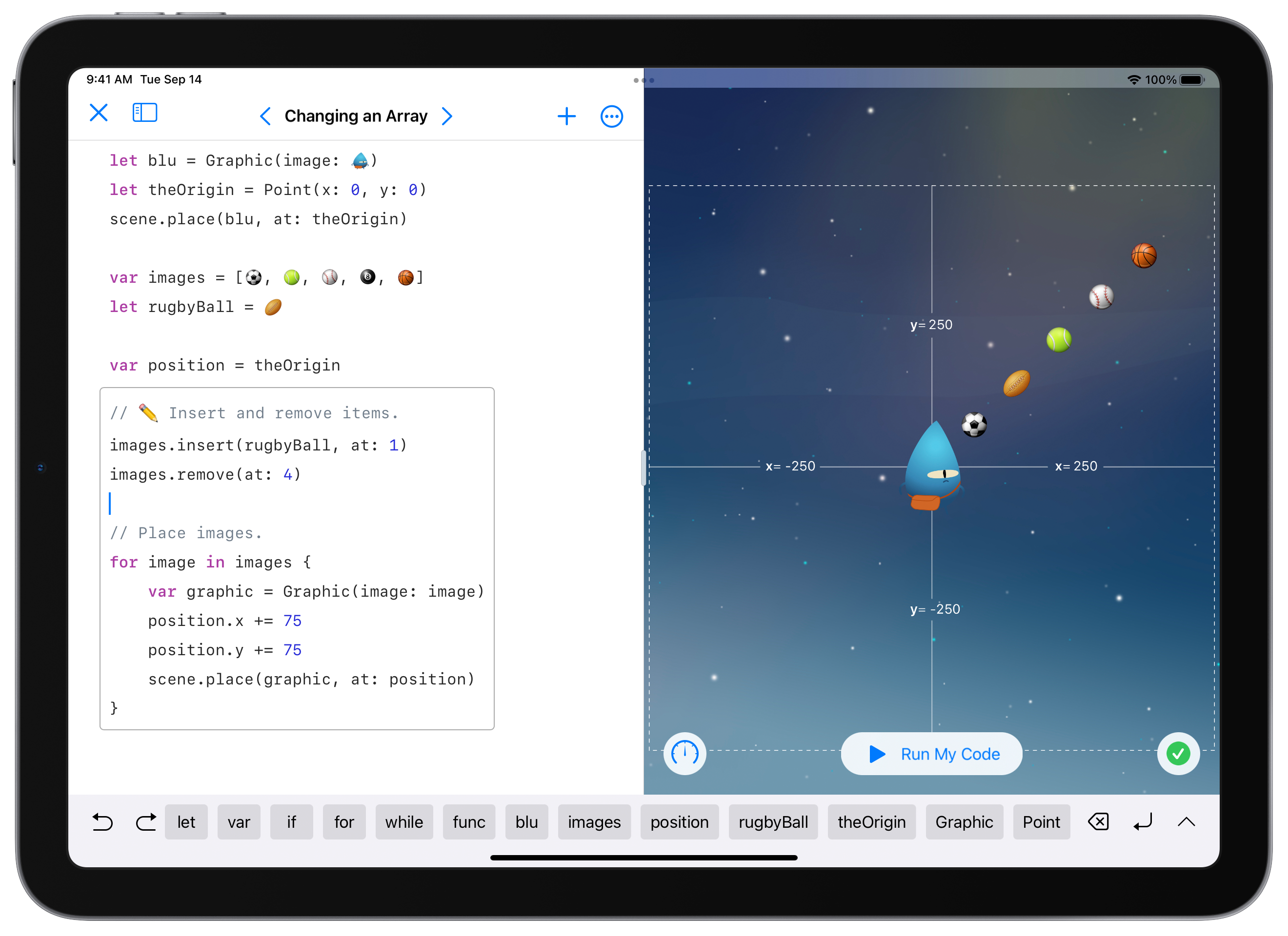 iPad using Swift Playgrounds.