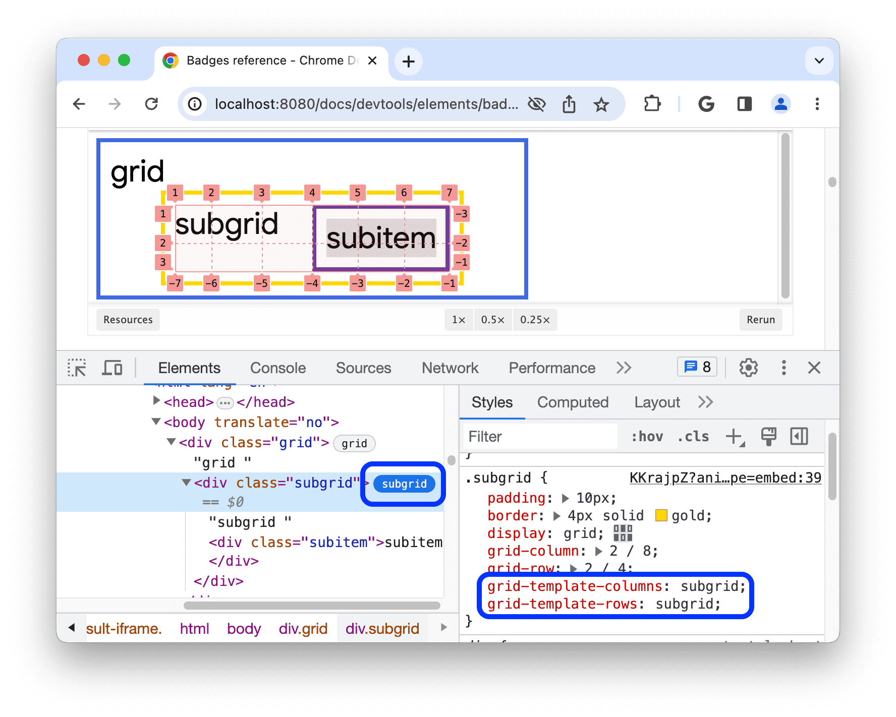 Subgrid overlay.