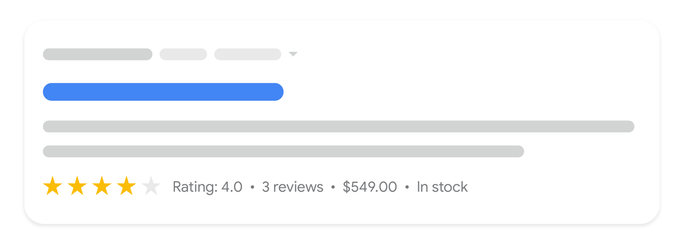 Krótki opis produktu w wyszukiwarce Google