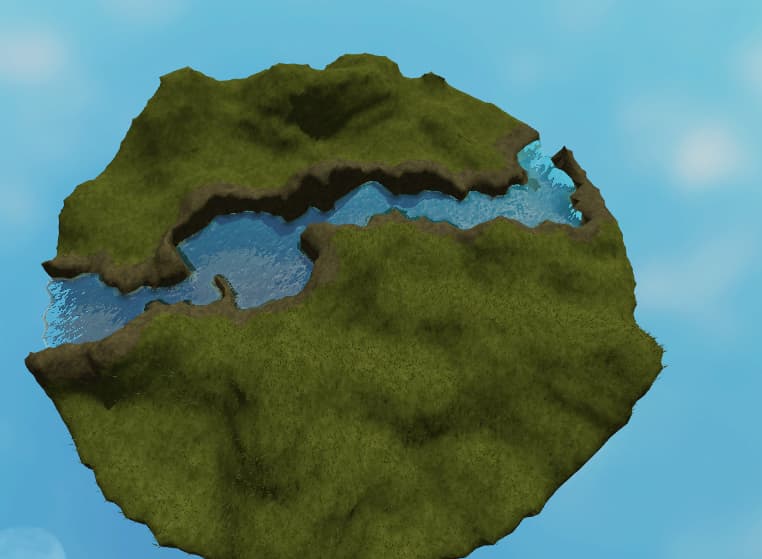 Perlin Island with like a random walk thing to make river - Creations ...