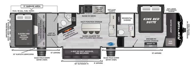 2025 Raptor 352 Floor Plan