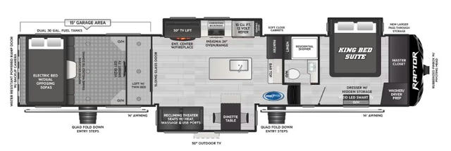 2025 Raptor 428 Floor Plan