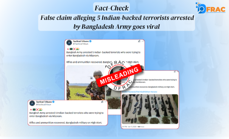 False claim alleging 5 Indian-backed terrorists arrested by Bangladesh Army goes viral