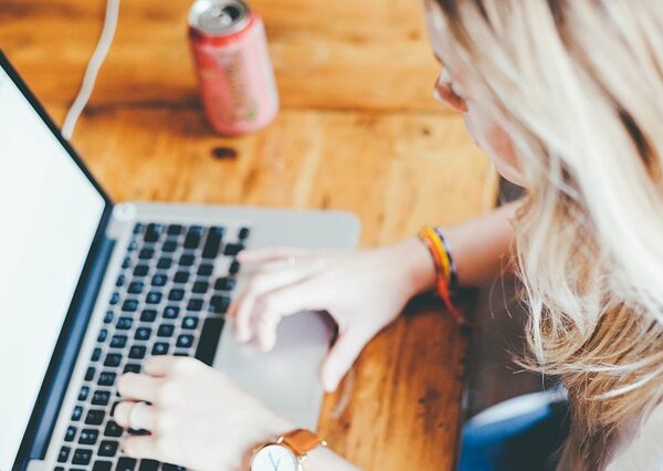 Woman using a laptop