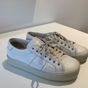 Saint Laurent Off White Platform Sneakers - image 1