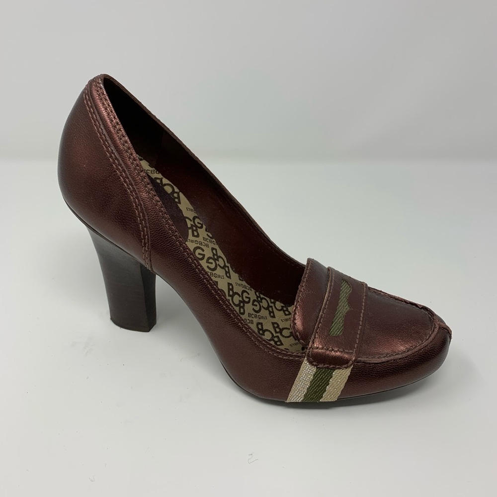 Bcbgirls Brown Penny Loafer Heel Sz 8.5 - image 2