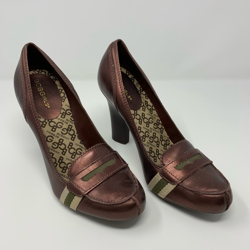 Bcbgirls Brown Penny Loafer Heel Sz 8.5 - image 3