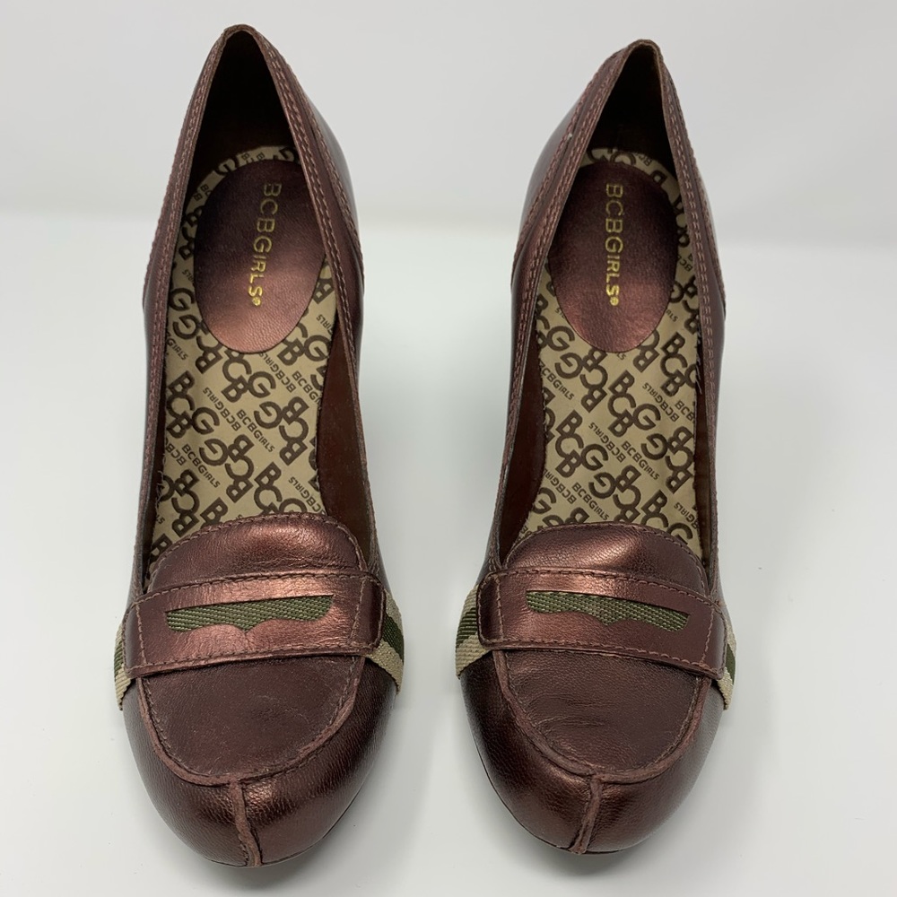 Bcbgirls Brown Penny Loafer Heel Sz 8.5 - image 4