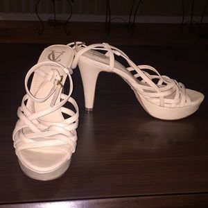 Cynthia Vincent Signature Cream Platform Heels - Gem