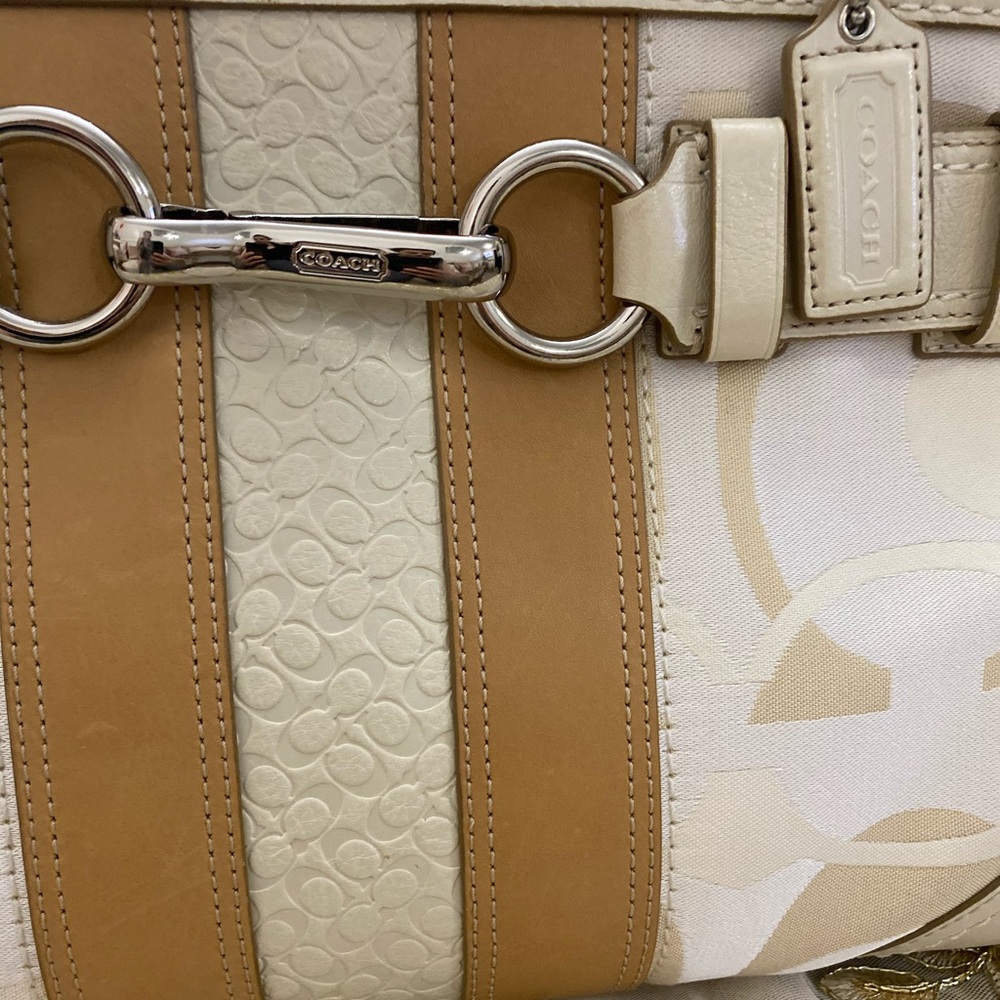 Coach Signature Stripe Carryall Shoulder Bag - image 8