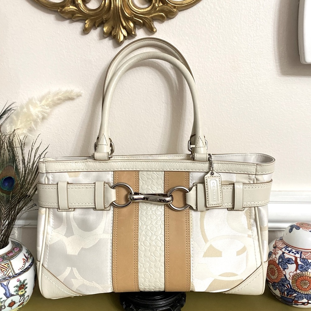 Coach Signature Stripe Carryall Shoulder Bag - image 3