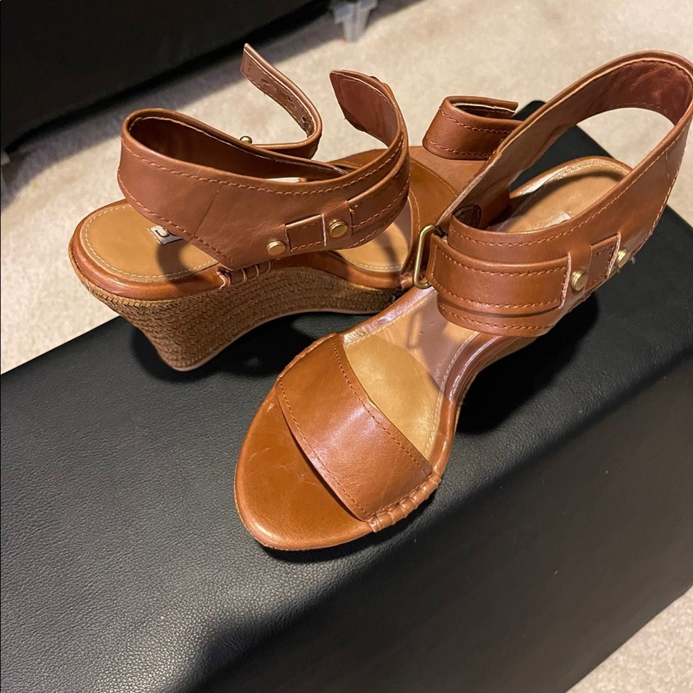 Very Gently Used Ugg Leather Wedge Sandals. Very … - image 2