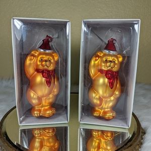 Department 56 Mercury Glass Gold Teddy Bear Christmas Tree Ornament Ornaments 2