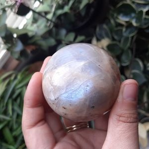 Blue Flash Grey Moonstone Crystal Sphere - image 1