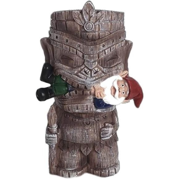 Funny Guy Mugs Garden Gnome Statue - Tiki and A Gnome - Indoor/Outdoor Garden - Picture 1 of 5