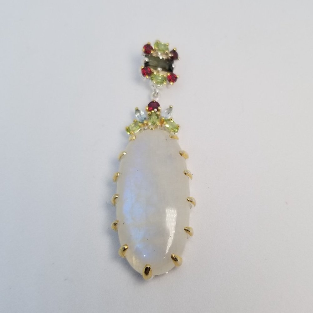 Big Blue Flash Moonstone Pendant - image 4