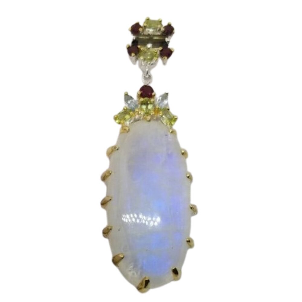 Big Blue Flash Moonstone Pendant - image 1