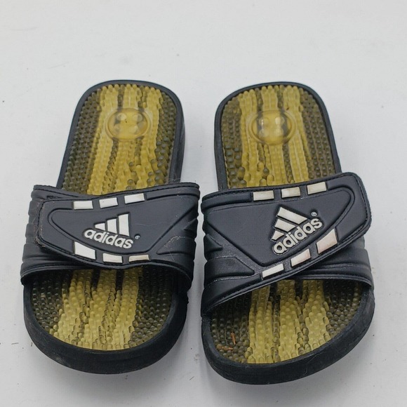 Adidas Mens Gel Slides Sandles Black Size 7 - Picture 1 of 8