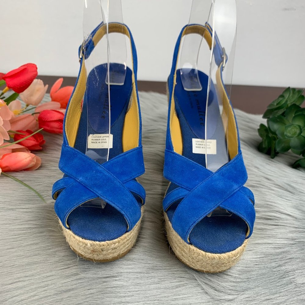 Bettye Muller Blue Espadrille Wedges Sandals - Gem