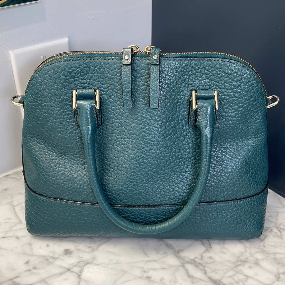 Teal Kate Spade Handbag With Detachable Strap. - image 3