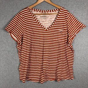 Torrid Basic Tee Shirt Striped Orange Size 4