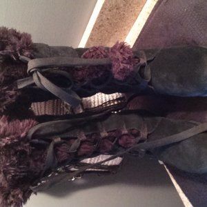 Black Suede Fur Lined Boots - image 1