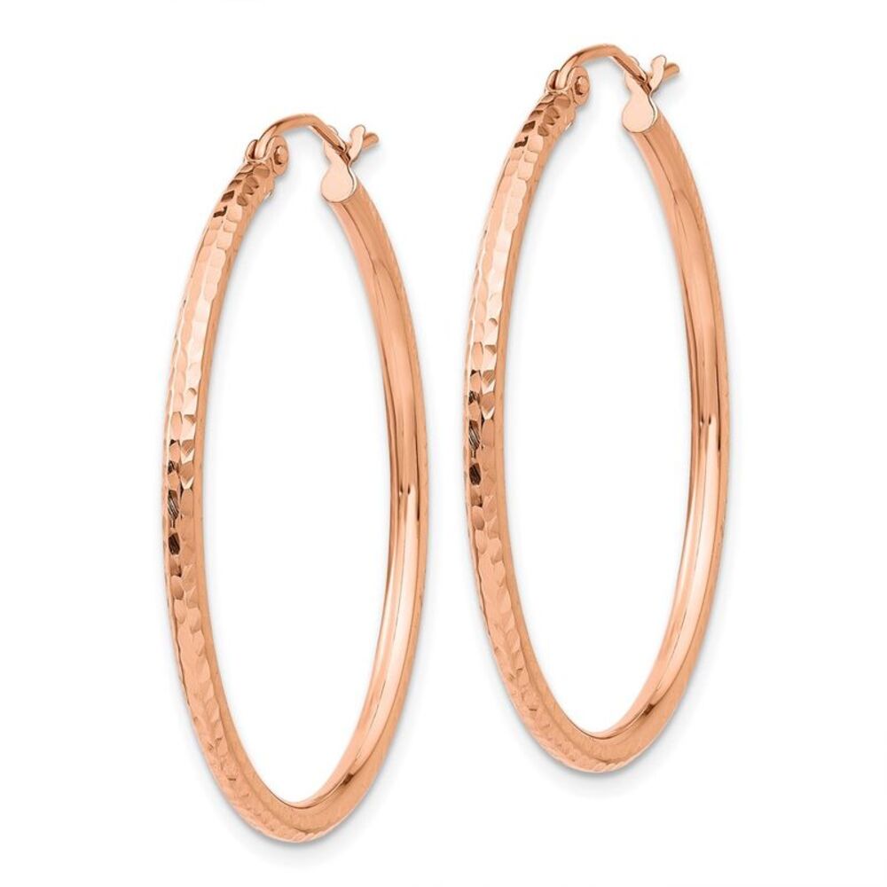 10k Rose Gold Polished Lightweight Large Diamond-… - image 2