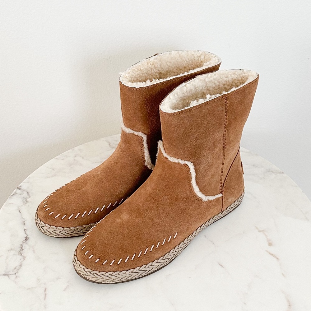 Ugg New Ailish Chestnut Suede Shearling Boots Siz… - image 7