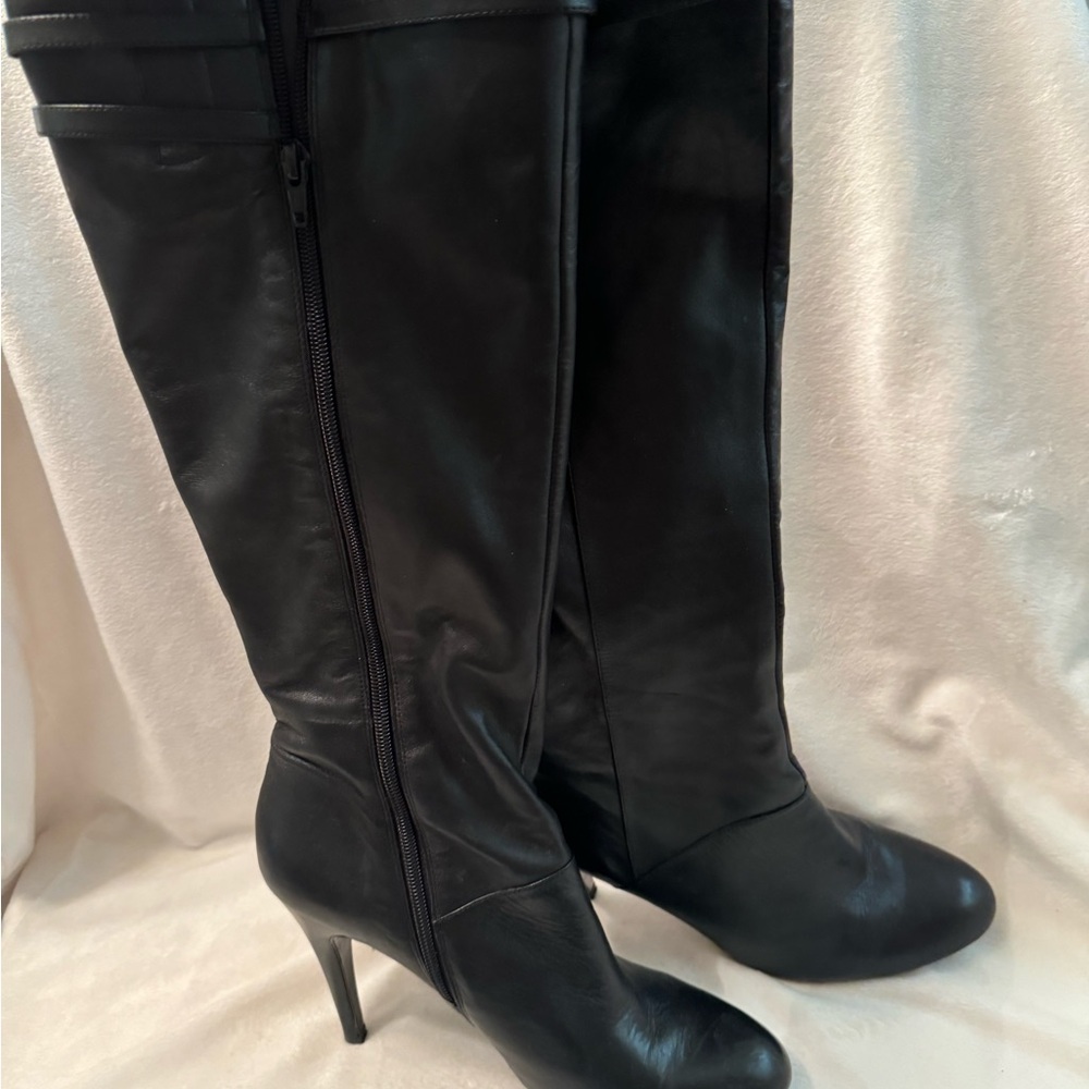 Gently Used Ninewest Tall Black Heeled Boot Women… - image 7