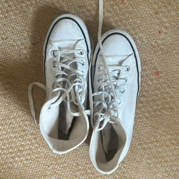 White Platform Converse All Stars - Picture 1 of 3