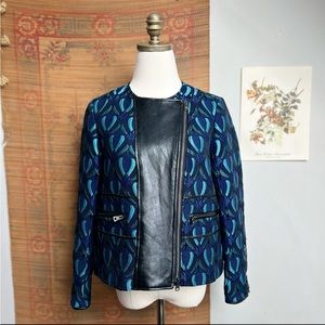 Club Monaco Aubrey Jacquard Jacket with Lambskin Panel