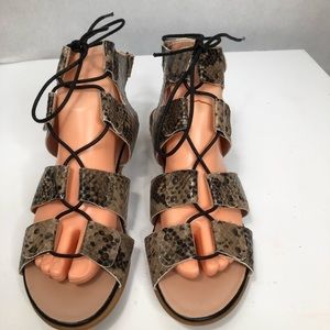 Lace up leather sandals by Eric Michael,NWOT