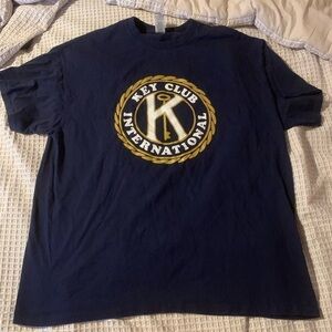 NWOT geeky Key Club Tee Shirt! XL high school clubs  blue