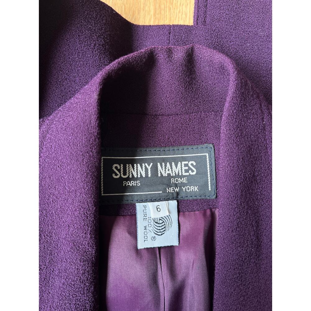 Vintage Sunny Names Plum Purple 100% Pure Wool Bl… - image 7