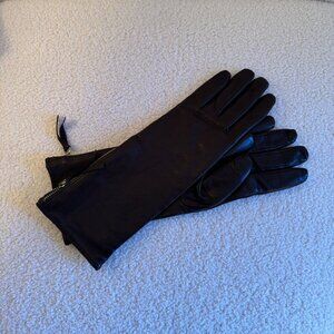 Club Monaco - Women's Italian Leather Gloves - Brown, Size: M