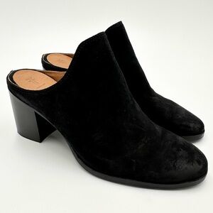 Frye Naomi Clog/Mule Shoes Black Oiled Suede