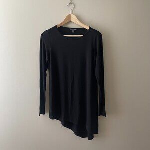 Eileen Fisher | Black Stretchy Long Sleeve Jersey Tunic - Size XS