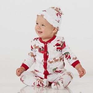 Pottery Barn Kids Heritage Santa Nursery Hat & Pajama Set