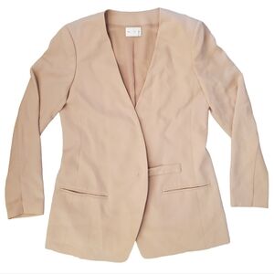 Club Monaco Blush Neutral Collarless Blazer with Buckle Closure (Size 10)