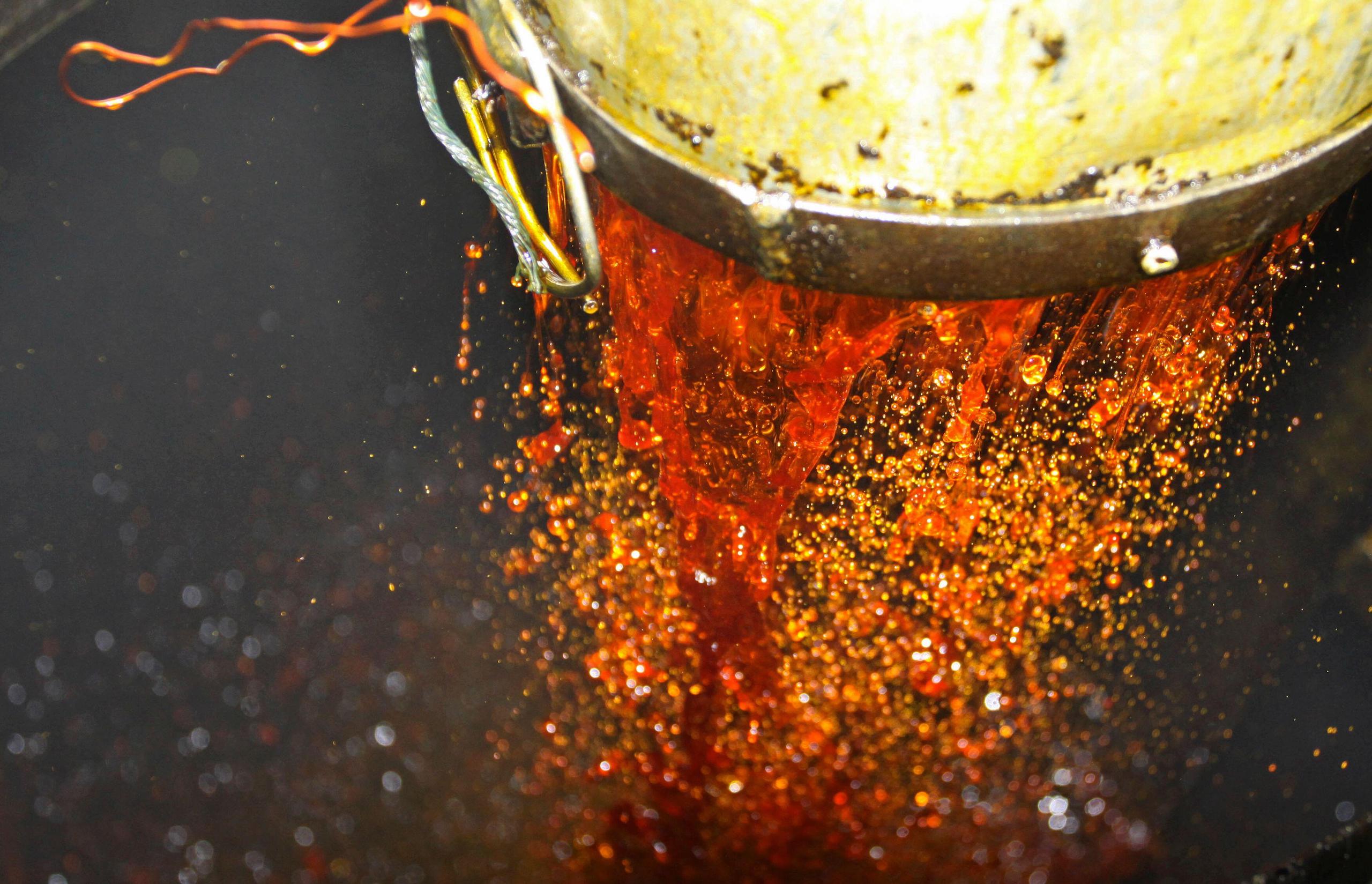 <p>Crude palm oil at a processing plant in Langkat, North Sumatra, Indonesia (Image: Roni Bintang / Alamy)</p>