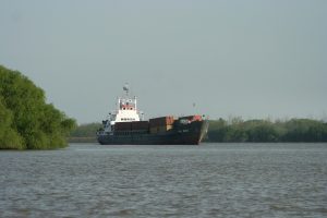 cargo ship on grey water