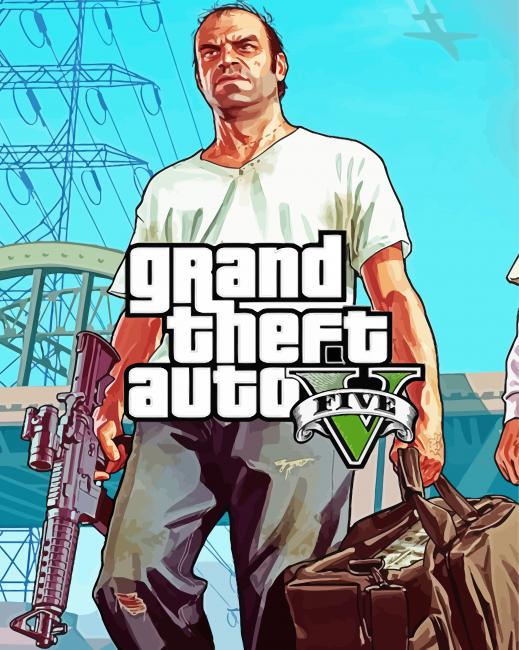 Grand Theft Auto Video Game - 5D Diamond Painting - DiamondPainting5d.com