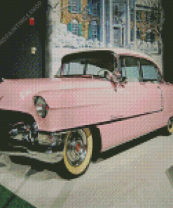 1950s Pink Cadillac Car Diamond Paintings