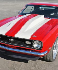 1968 Red Camaro Car Diamond Paintings