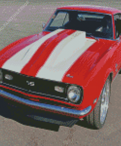 1968 Red Camaro Car Diamond Paintings