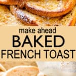 Pinterest image for baked French toast.