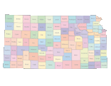 Kansas Digital Vector Maps - Download Editable Illustrator & PDF Vector ...