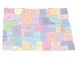 North Dakota Digital Vector Maps - Download Editable Illustrator & PDF ...