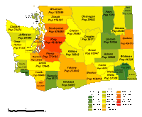 Editable Washington County Populations Map - Illustrator / PDF ...